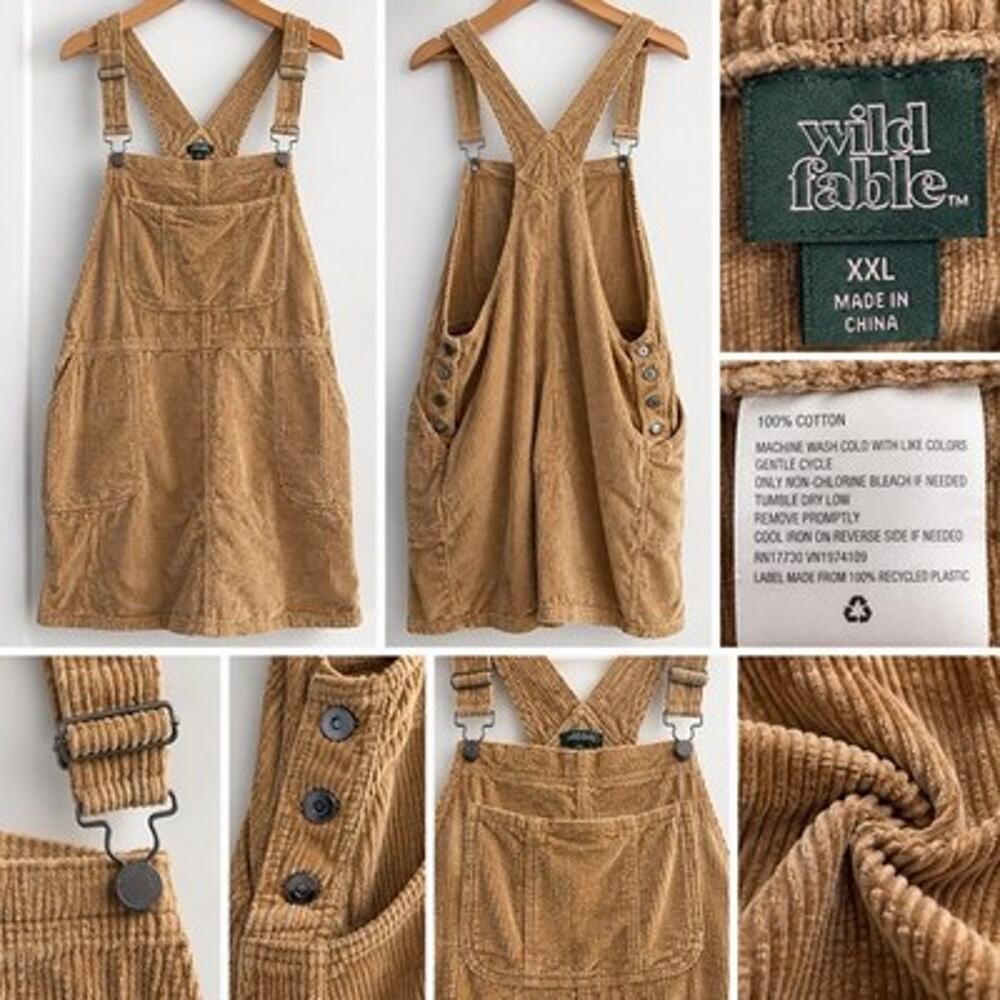 Wild Fable Corduroy Jumper Dress Overall Pinafore Brown Women’s XXL